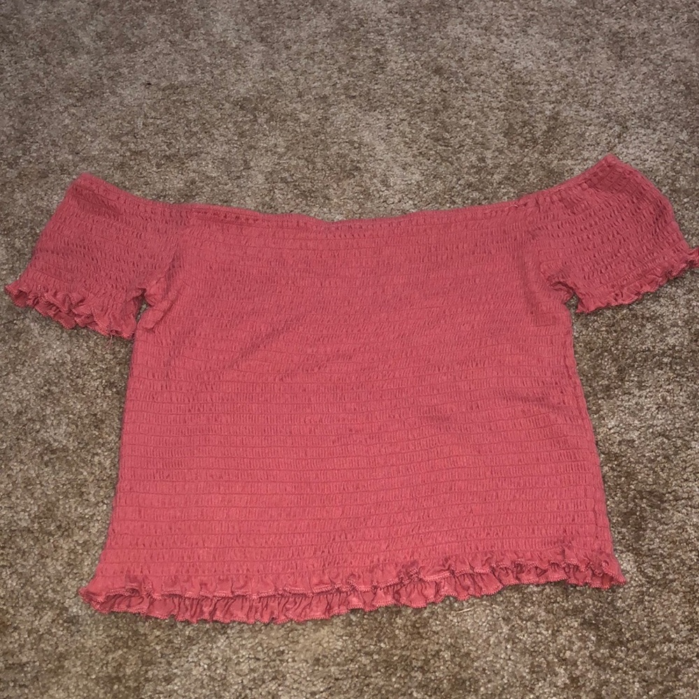 Pink off the shoulder top